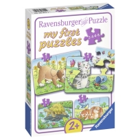 Ravensburger puzzle (slagalice) - Moje prve puzzle, 4 u 1, ljubimci