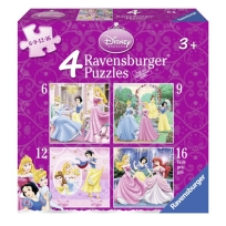 Ravensburger puzzle (slagalice) - Diznijeve princeze, 4 u 1