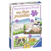 Ravensburger puzzle (slagalice) - Moje prve puzzle, 4u 1, domace zivotinje