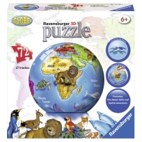 Ravensburger 3D puzzle (slagalice) - Globus sa zivotinjama