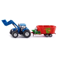 New Holland traktor sa prednjim utovarivacem i Strautmann mikserom za stocnu hra