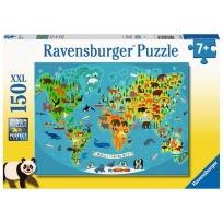 Ravensburger puzzle (slagalice) - Zivotinjska mapa sveta