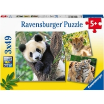 Ravensburger puzzle (slagalice) – Panda, tigar, lav