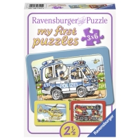Ravensburger puzzle (slagalice)- Moje prve puzzle, 3 u 1, policija I vatrogasci